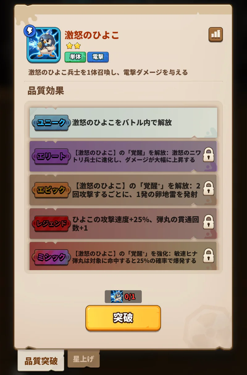 スキル・激怒のひよこの日本版詳細画面